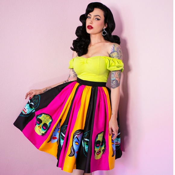 vixen Dresses & Skirts - BEN COOPER STRIPED MONSTER MASK VIXEN SWING SKIRT